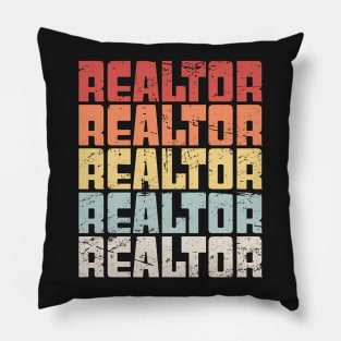 Retro 70s REALTOR Text Pillow