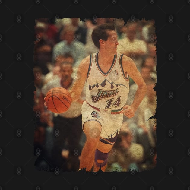 Jeff Hornacek #14 in Utah Jazz by Wendyshopart