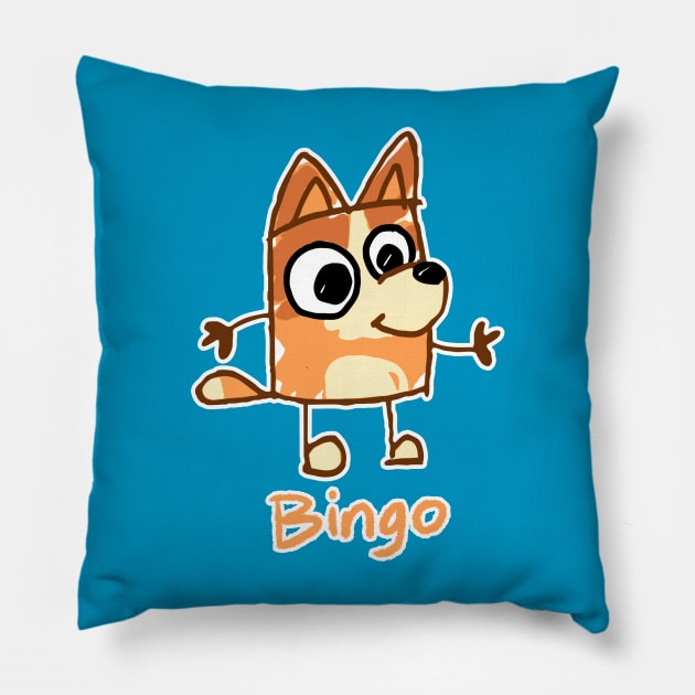 Bingo Doodle Pillow by Pandadattarry