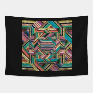 Striped Aztec Patchwork | Digital Pattern Tapestry