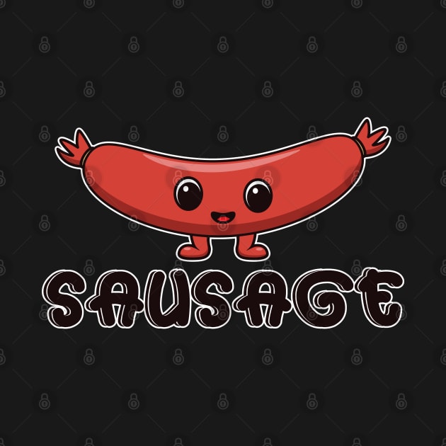 Funny Cute Sausage - Kawaii Sausage by Eluvity