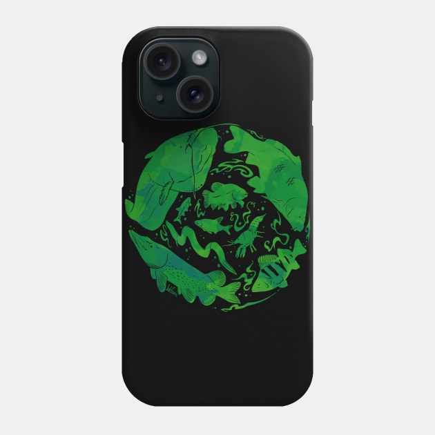 Freshwater fish green Phone Case by Sandarmi