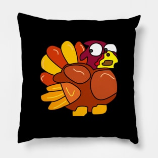 Chicken Turkey (eyes looking down left and facing the right side) - Thanksgiving Pillow