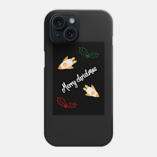 Space rocket merry christmas print Phone Case