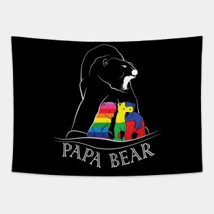 Papa Bear PRIDE and Autism Shirt Tapestry