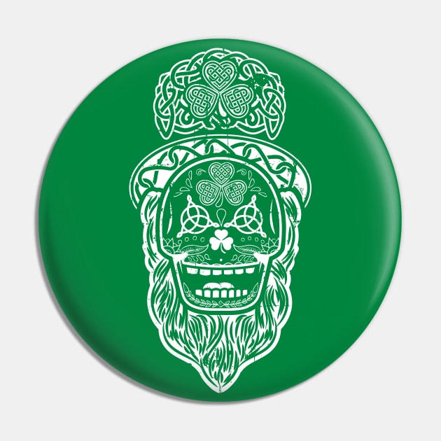 Celtic Sugar Skull (white) Pin by SaltyCult