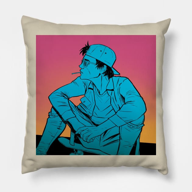 Skater Boy Pillow by Ayuso Art