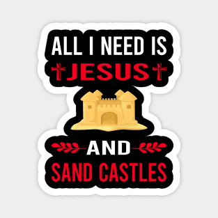 I Need Jesus And Sand Castle Magnet