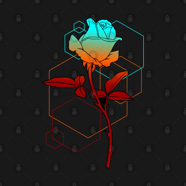 geometric rose by Mad77store