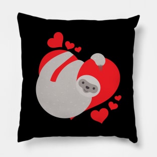 Cute & Adorable Valentines Day Sloth Hugging Heart Pillow