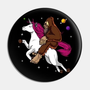 Bigfoot Riding Unicorn Pin