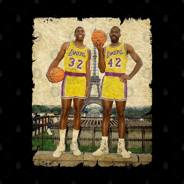 Magic Johnson and James Worthy by Wendyshopart