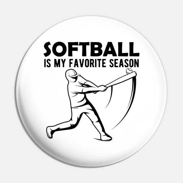 Softball is My Favorite Season Pin by KC Happy Shop