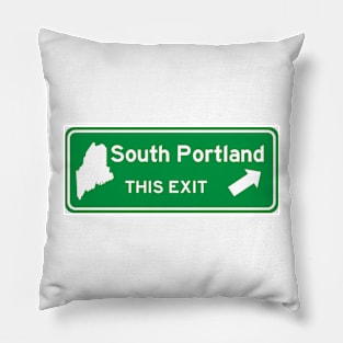 South Portland, Maine Highway Exit Sign Pillow