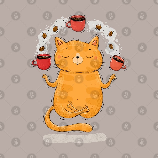 Meditative Coffee Cat by Tania Tania