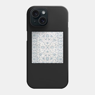 Oriental Floral Scroll Light Grey / Blue Phone Case