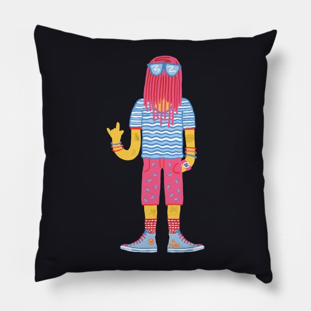 K Tube Dude Pillow by lazykite