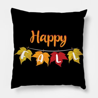 Happy Fall Autumn Leaves Pillow