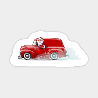 Cartoon retro Christmas van Magnet