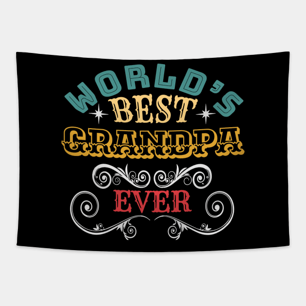 Worlds Best Grandpa Ever Tapestry by Kerlem