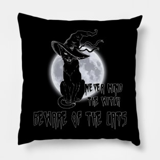 Never Mind The Witch Beware of the Cat Pillow