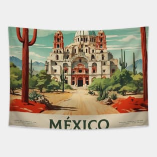 Aculco Estado de Mexico Sunset Tourism Travel Vintage Poster Tapestry