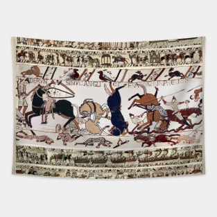 THE BAYEUX TAPESTRY,WAR HORSES AND NORMAN KNIGHTS COMBATTING HORSEBACK Tapestry