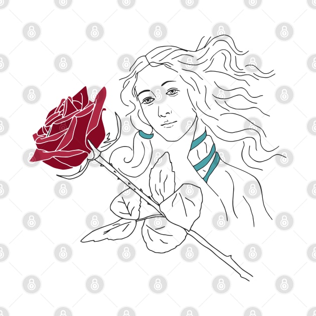 birth of venus - red rose - minimal by FandomizedRose