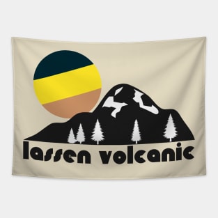 Retro Lassen Volcanic ))(( Tourist Souvenir National Park Design Tapestry