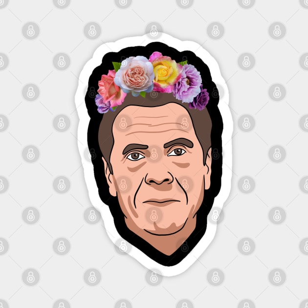 Andrew Cuomo With Flower Crown Magnet by isstgeschichte