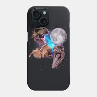 Three Dinosaurs Howl at the Moon Phone Case