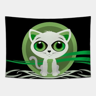 Kitten - Green Tapestry