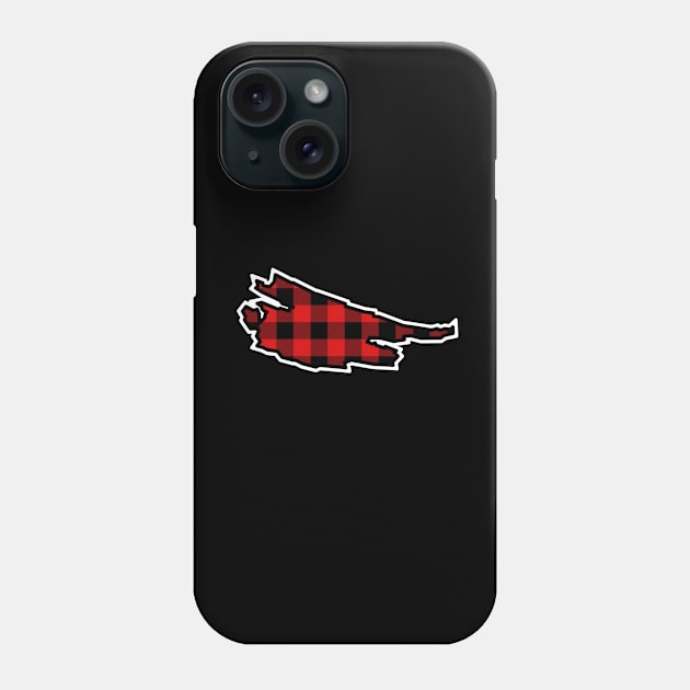 Saturna Island Silhouette in Red and Black Plaid - Simple Pattern - Saturna Island Phone Case by Bleeding Red Paint