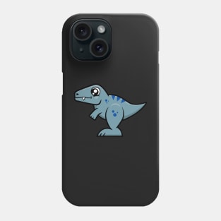 Velociraptor Raptor Dinosaur (Gray and Blue) Phone Case