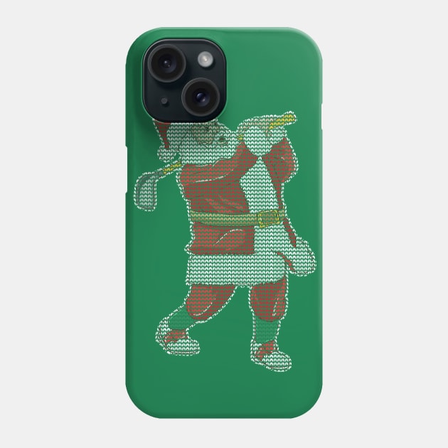 Golfing Santa Claus Golf Golfer Christmas Knit Pattern Phone Case by E