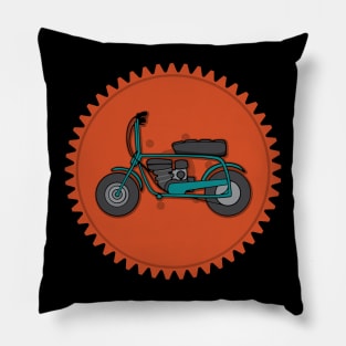 Minibike Sprocket Vintage Mini Bike Pillow