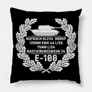 German tank E-100 in a wreath of oak leaves Pillow