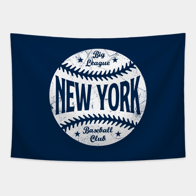 New York Retro Big League Baseball - Navy Tapestry by KFig21