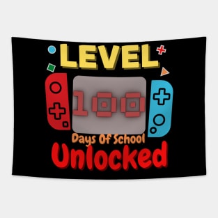 LEVEL 100 Days Of School Unlocked Gamer Video Tapestry