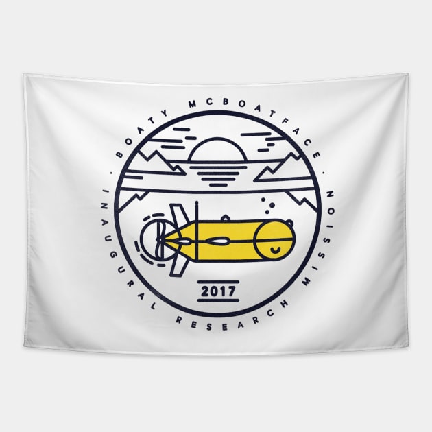 Boaty McBoatface Launch Tapestry by graysond