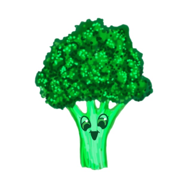 Happy Broccoli Original New School Funny Art by ckandrus