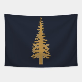 Retro Pixel Tree - Golden Edition Tapestry