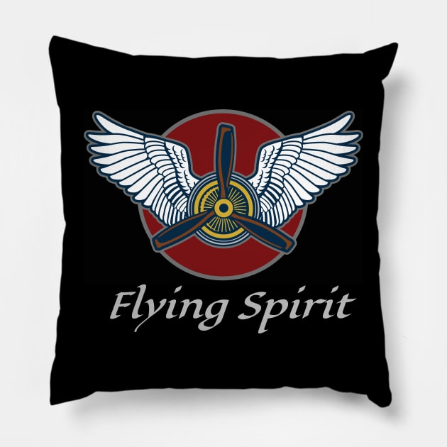 Flying Spirit Pillow by VintageArtwork