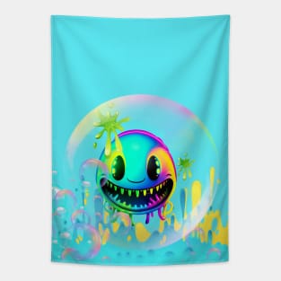 Bubbles the Neon Smiler Tapestry