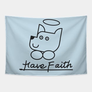 Angel Dog Have Faith Tapestry