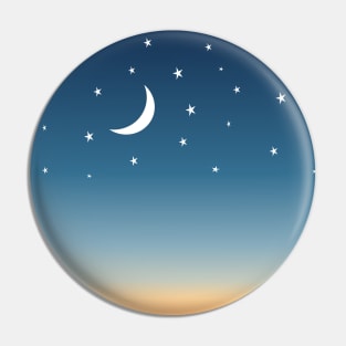 Orange Dusk with Moon and Stars in Sky Pin