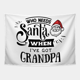 Cute Santa and grandpa quotes design Tapestry