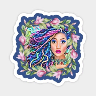 Color Dreads Flower Wreath Magnet