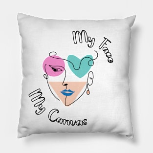 My face, my canvas Pillow