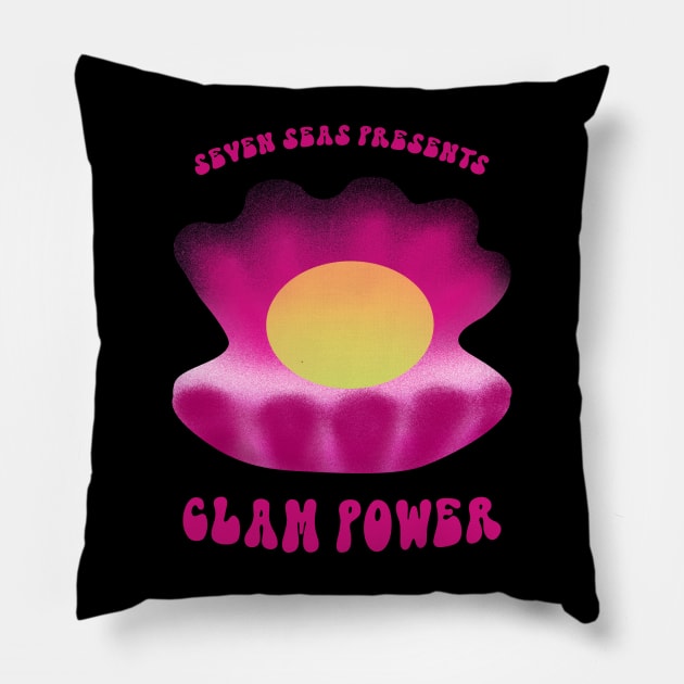 Clam Pearl Pillow by unexaminedlife